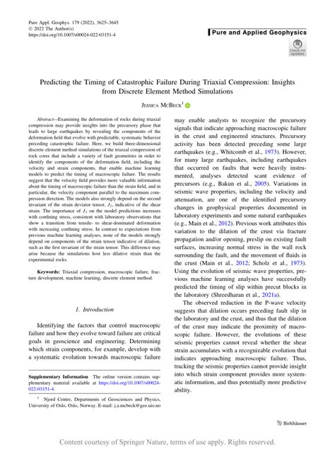 Predicting the Timing of Catastrophic Failure During Triaxial 